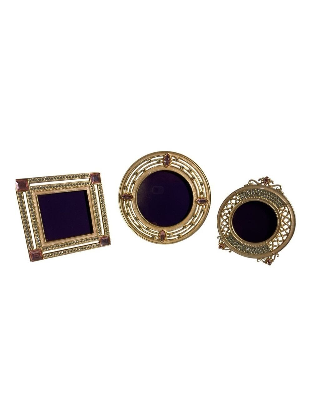 Vintage Style Gold Pink Princess Picture Frames Set of 3
